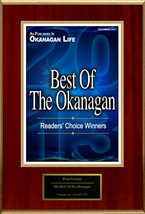 2013 Best Printing Place in Okanagan